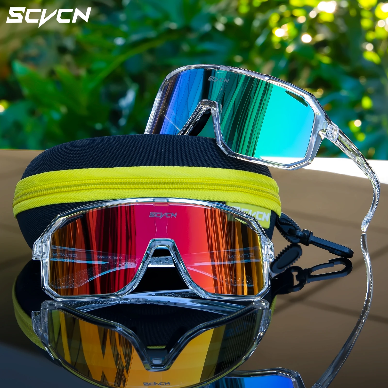 SCVCN Cycling Glasses Photochromic Cycling Sunglasses UV400 Bicycle Eyewear Sports MTB Outdoor Bike Goggles Sunglasses Eyepieces