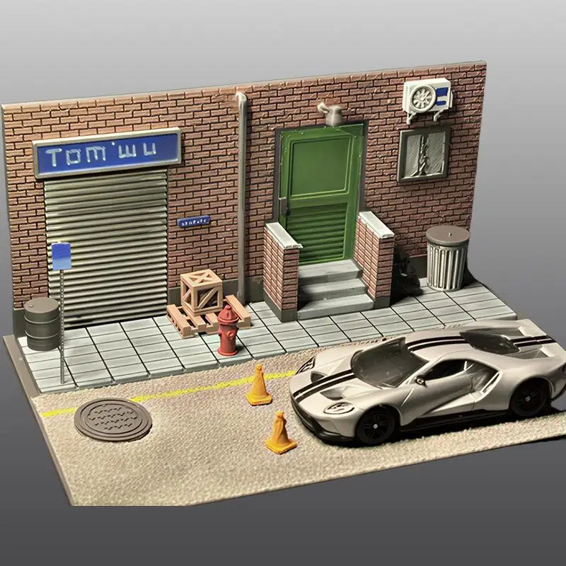 1:64 Scale Unpainted 3D Printed Model Kit DIY Painting Street Scene Set for Mini Diorama Hobbyists Handcraft Projects