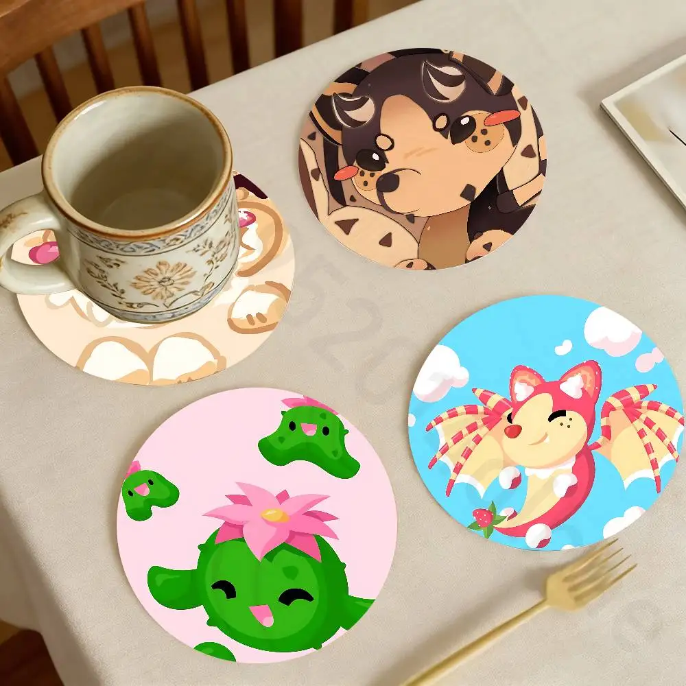 

Game A-Adopts Me Wooden Coaster Set Coffee Teacup Decoration Coffee Shop Beverage Shop Family Restaurant