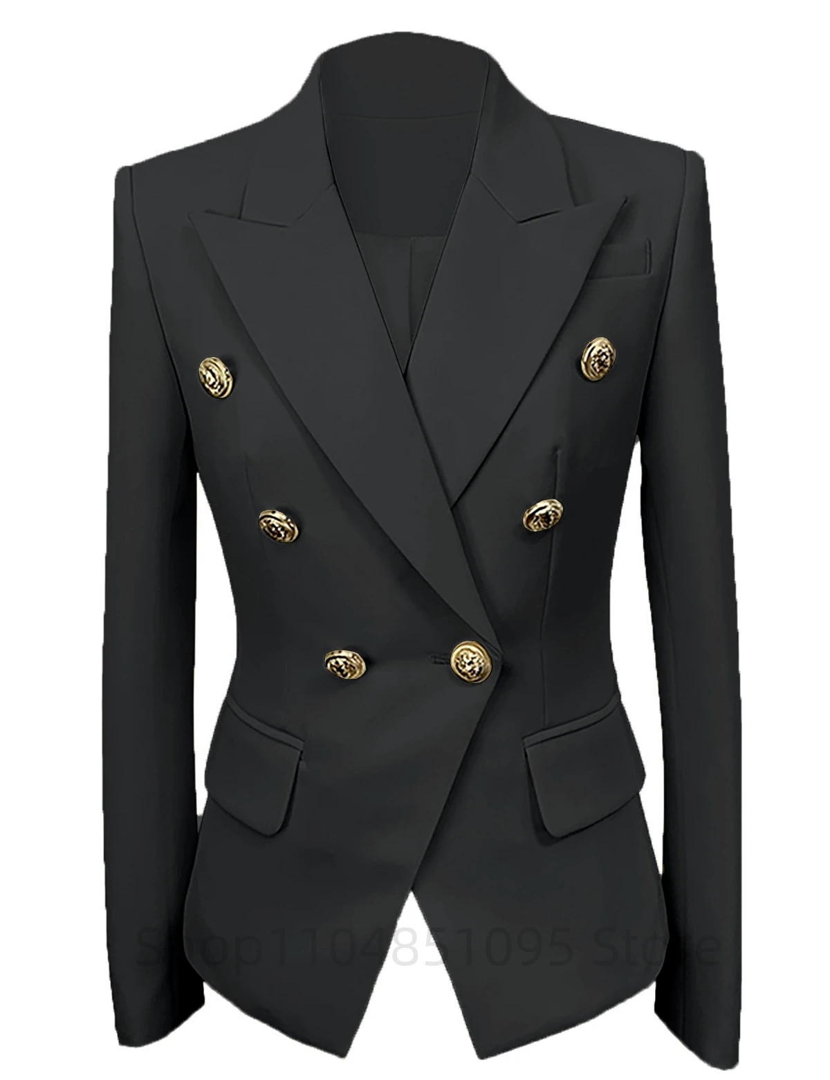 Women Formal Office Lady Double Breasted Blazer Solid Coat Fashion Notched Collar Long Sleeve Ladies Outerwear Stylish Women Top