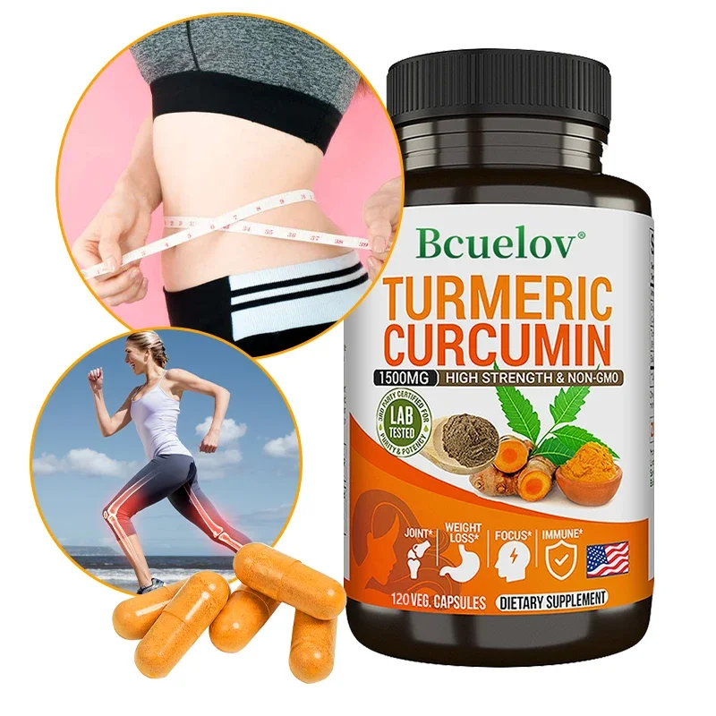 Curcumin & Black Pepper Extract - Highly Absorbable, Ultra-Strength Turmeric Supplement with 95% Curcumin & BioPerine for Joints