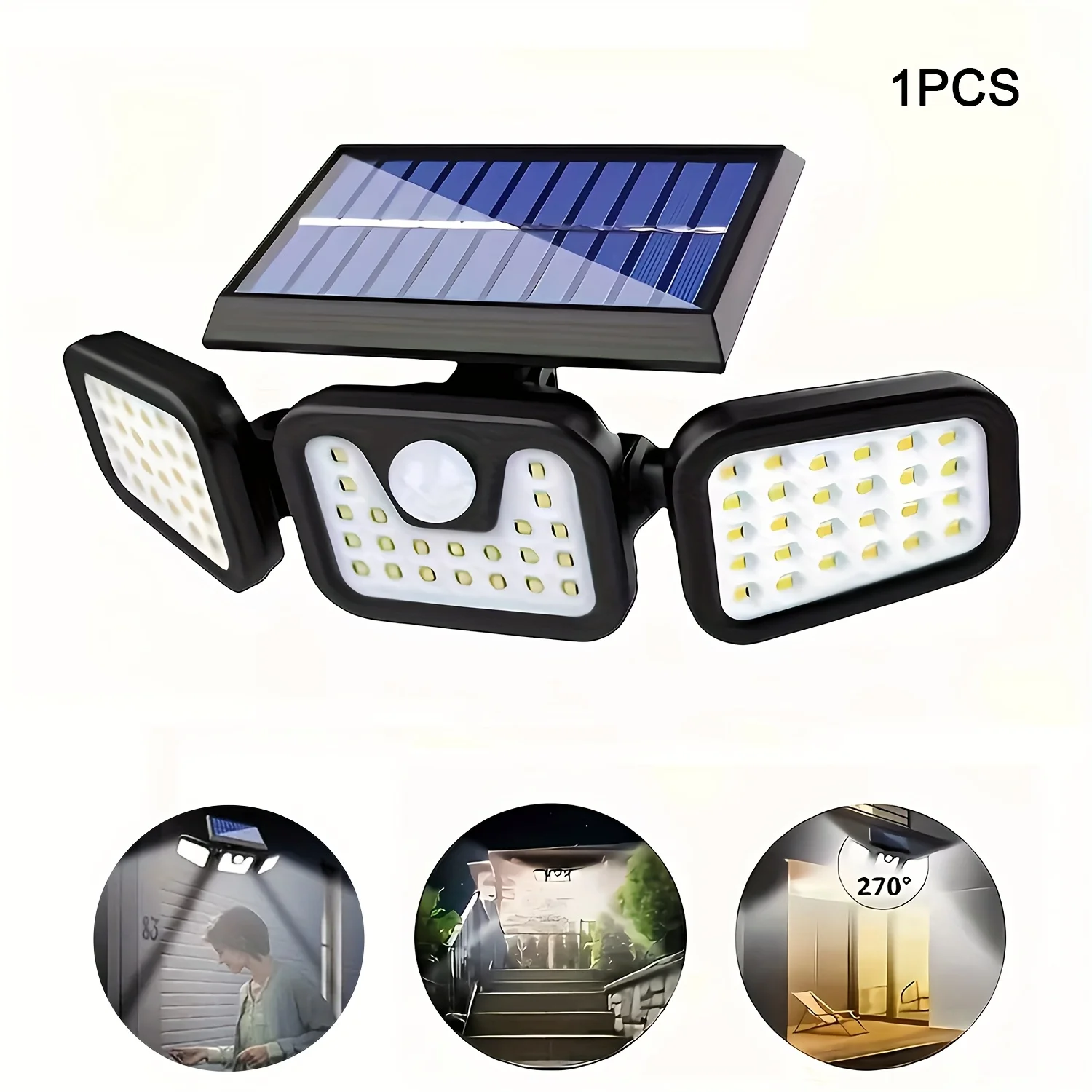 74 LED Solar Motion Sensor Light Outdoor Wall Front Door Yard Garage Pathway Christmas Lighting 3 Brightness Modes Solar Powered image 5
