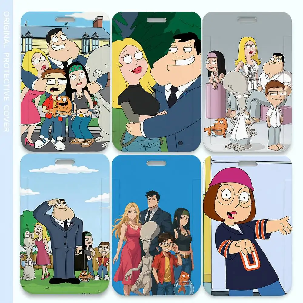 

Модный роскошный держатель для ID-карт с мультяшным принтом A-America Dad, подарок для мужчин и женщин, для повседневного использования.