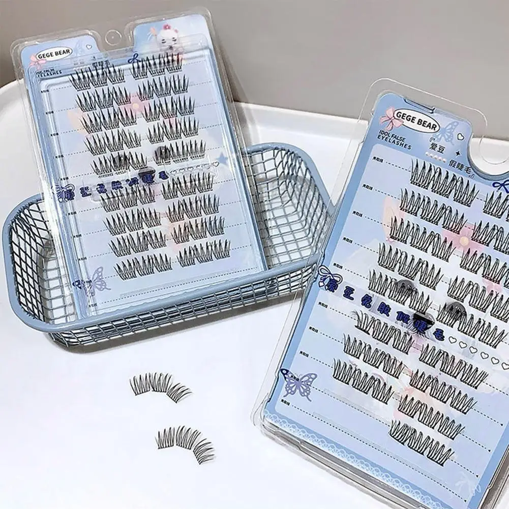 글루 프리 인조 속눈썹 자연스러운 단일 클러스터 조밀한 도구 없이 붙이는 속눈썹 메이크업 느낌 큰 사이즈 M8D2