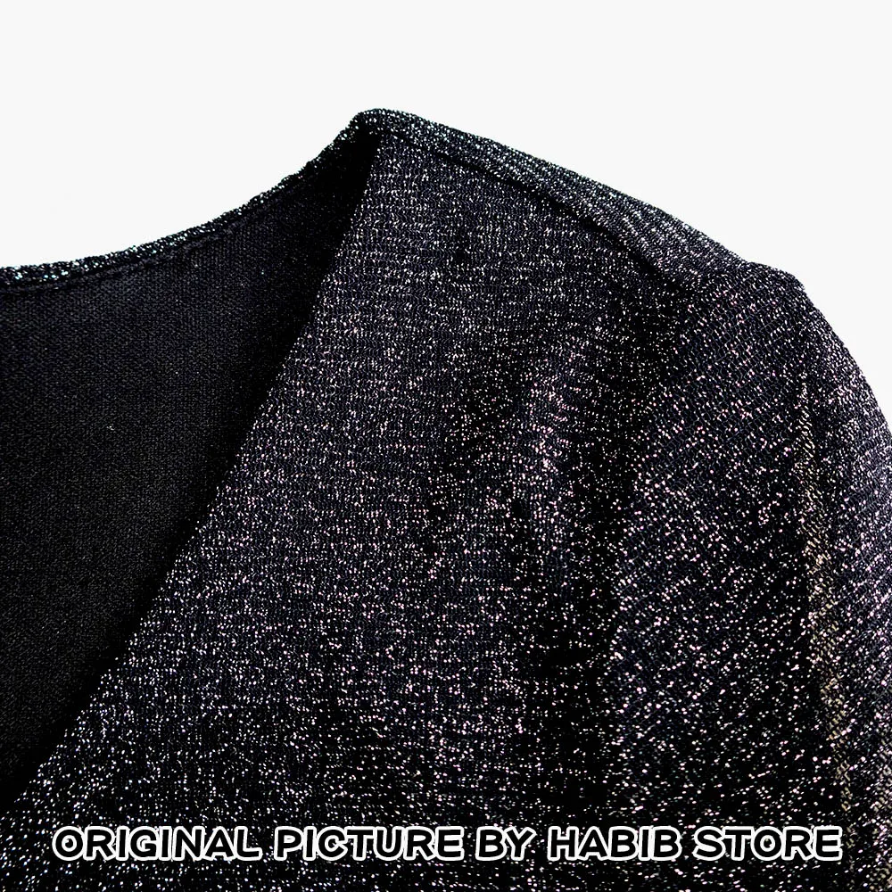 Zwarte mesh dames bling glitter pailletten avondfeestjurk dames doorzichtige mini-jurken met lange mouwen clubwear herfstoutfits