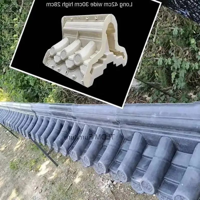 Hat Antique Tile Courtyard Wall Model Cement Eaves Molds Chinese Retro Garden Wall Decoration Home Wall Cap Carved Cement Board