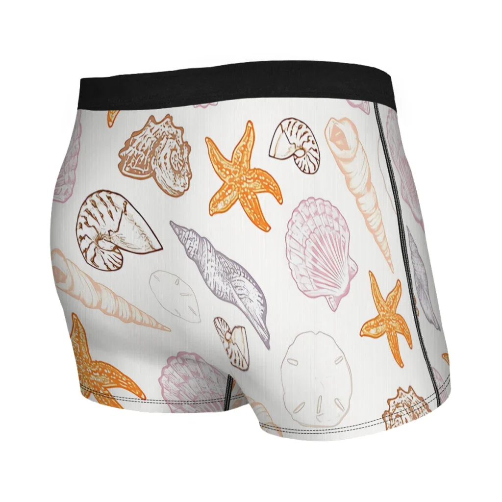 Seashell Print Underpants Cotton Panties Man Underwear Print Shorts Boxer Briefs