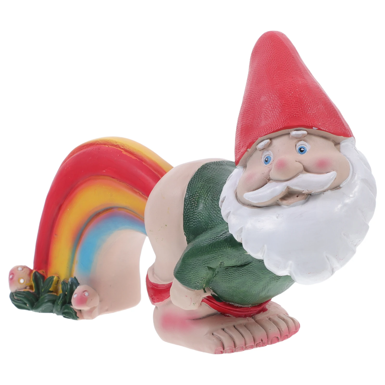 

Rainbow Fart Gnome Statues Resin Garden Decor Lightweight Durable Yard Adornments Creative Figurines Wear Resistance Practical