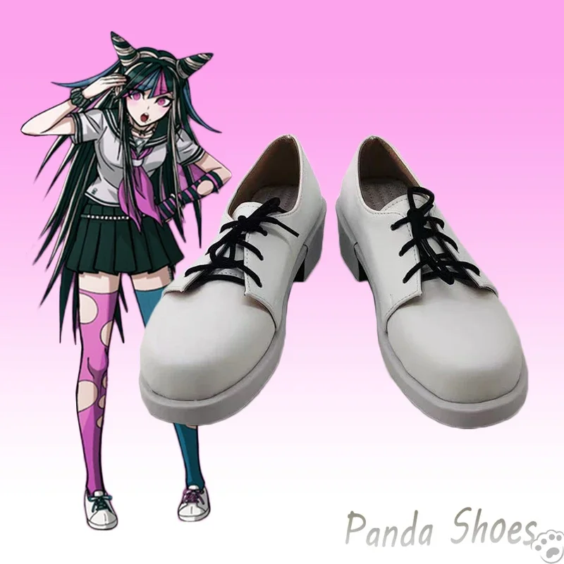

Danganronpa Mioda Ibuki Cosplay Shoes Anime Game Cos White Boots Dangan Ronpa Cosplay Costume Prop Shoes for Con Halloween Party