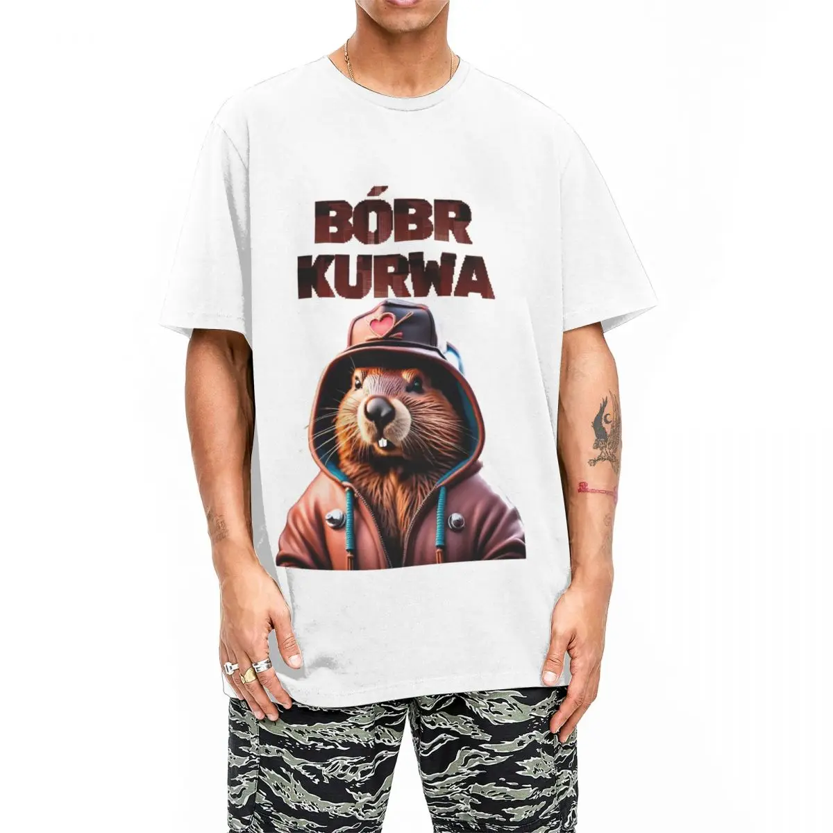 Men Women Bobr Kurwa Meme Beaver T-Shirt Merch Vintage 100% Cotton Cool Beavers Bober Animal T Shirts Tee Clothing Original