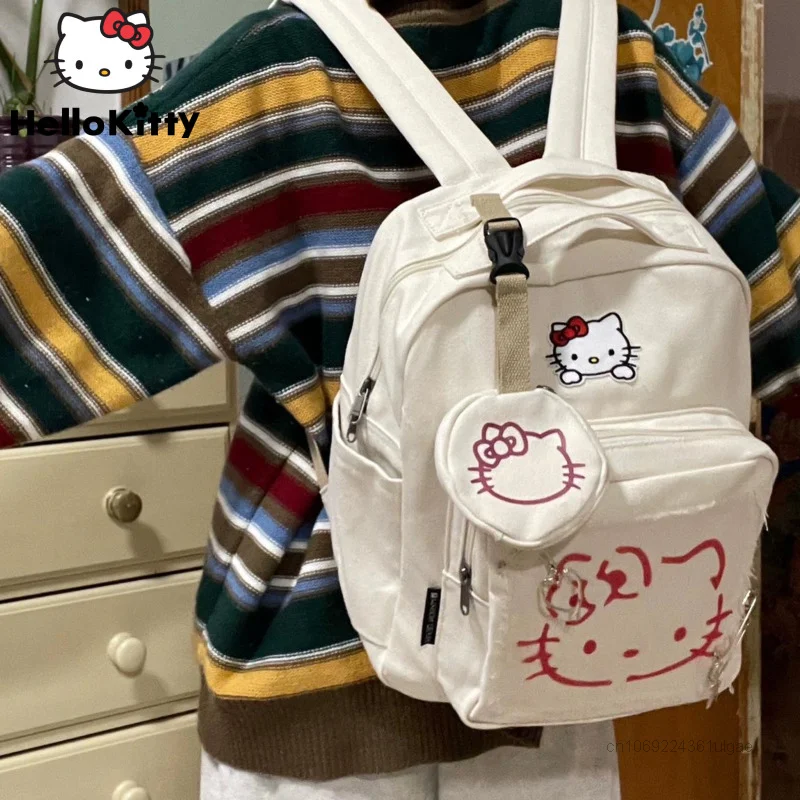 Sanrio Hello Kitty Bags Millennial Meisje Academie Stijl Rugzak Y 2K Student Mode Schooltas Vrouwen Cartoon Koreaanse Schoudertas