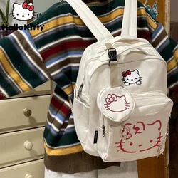 Sanrio-mochila de Hello Kitty para mujer, bolso de hombro coreano de dibujos animados, estilo de la Academia Millennial, Y2k