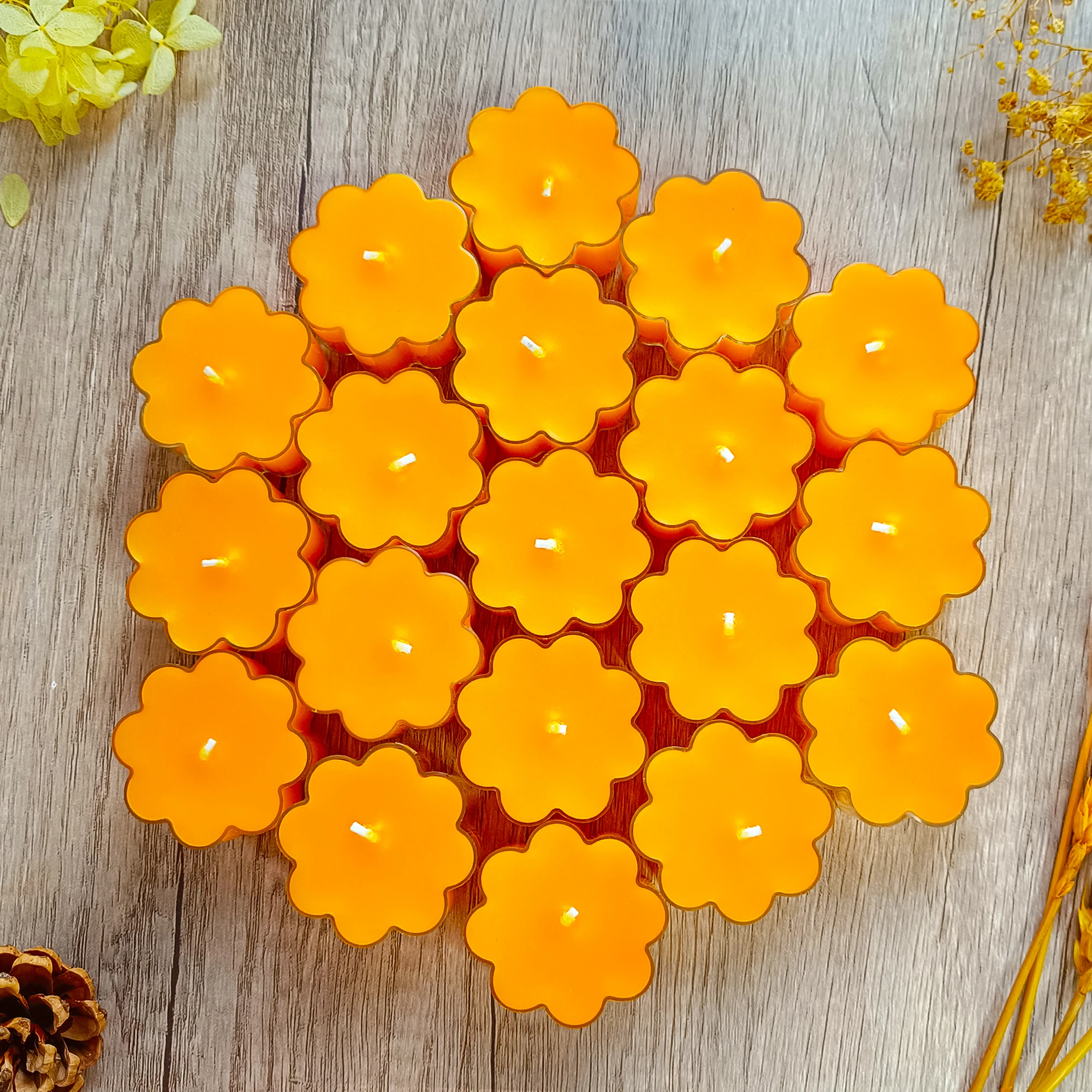 24Pack Beeswax Honey Candles Church Prayer Religous Tealight Candles for Home Decor Party Birthday Prayer Wholesale Tealights