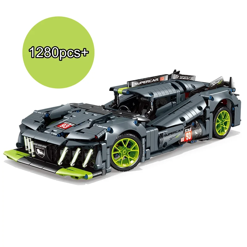 DIY técnico 9X8 híbrido Hypercar velocidad coche de carreras bloques de construcción creativo MOC deportes modelo cumpleaños regalos de navidad 1280 Uds