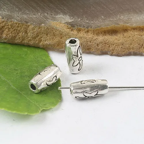 20pcs 9 x5mm,hole:1.5mm Tibetan silver color 9x5mm crafted tube spacer beads H0137