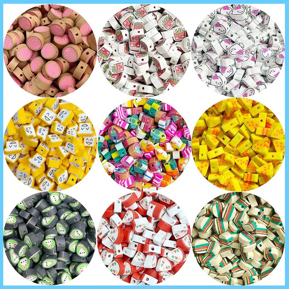 New Cake French Fries Hamburger Polymer Clay Beads Loose Spacer Beads For Jewelry Making DIY Kid Bracelet Necklace Accessories