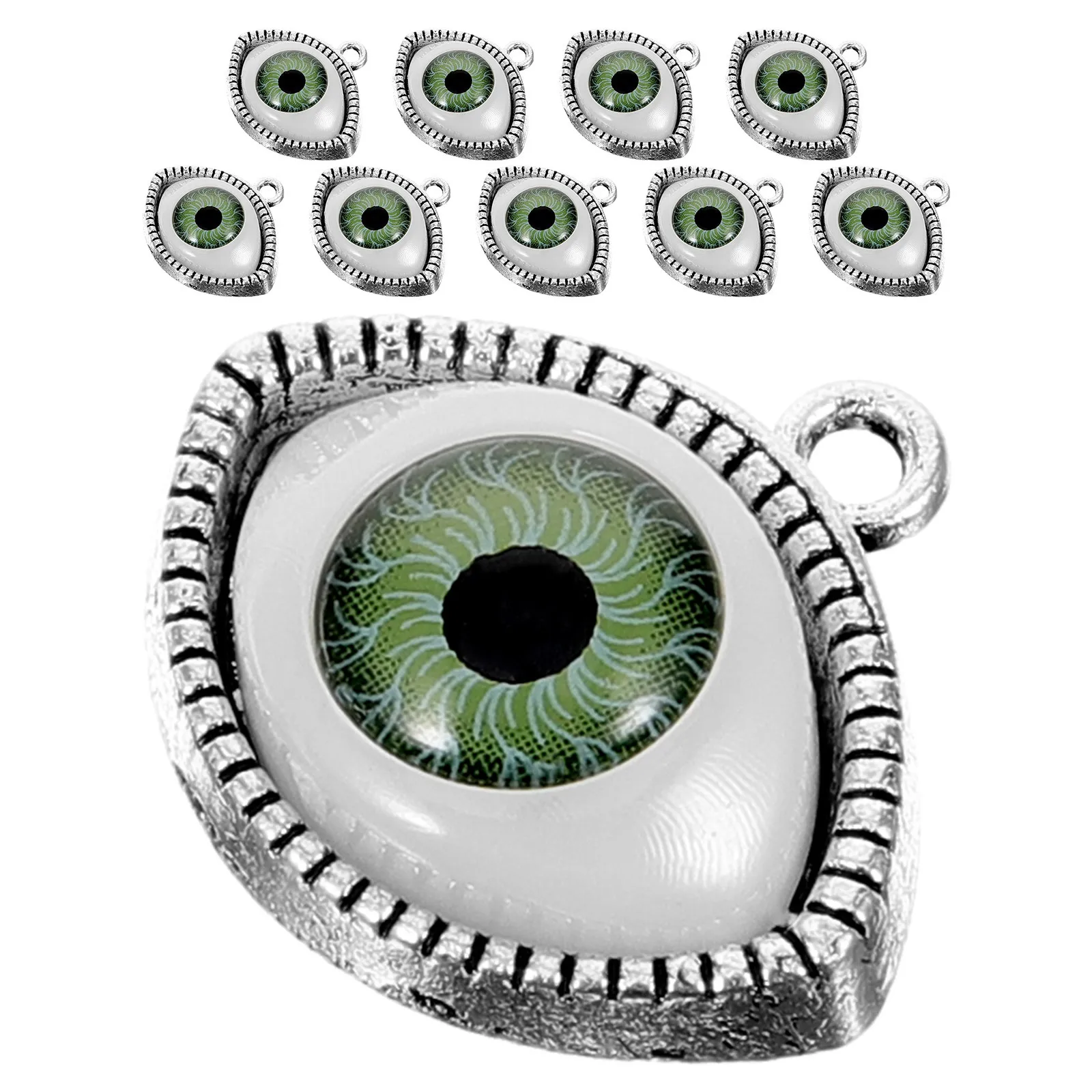 10 قطع سبائك عين الشر سحر المعلقات مستلزمات صناعة المجوهرات ل عقد دي اي واي أساور أقراط الاكسسوارات اليدوية