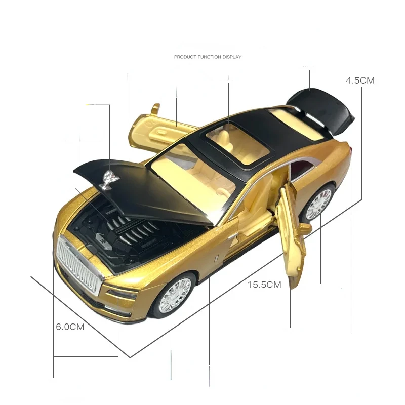 1:32 Rolls Royce SPECTRE Alloy Models Cars Toys Simulation Metal Diecasts Sound Light Toy car Gifts For Kids Collection ﻿A848