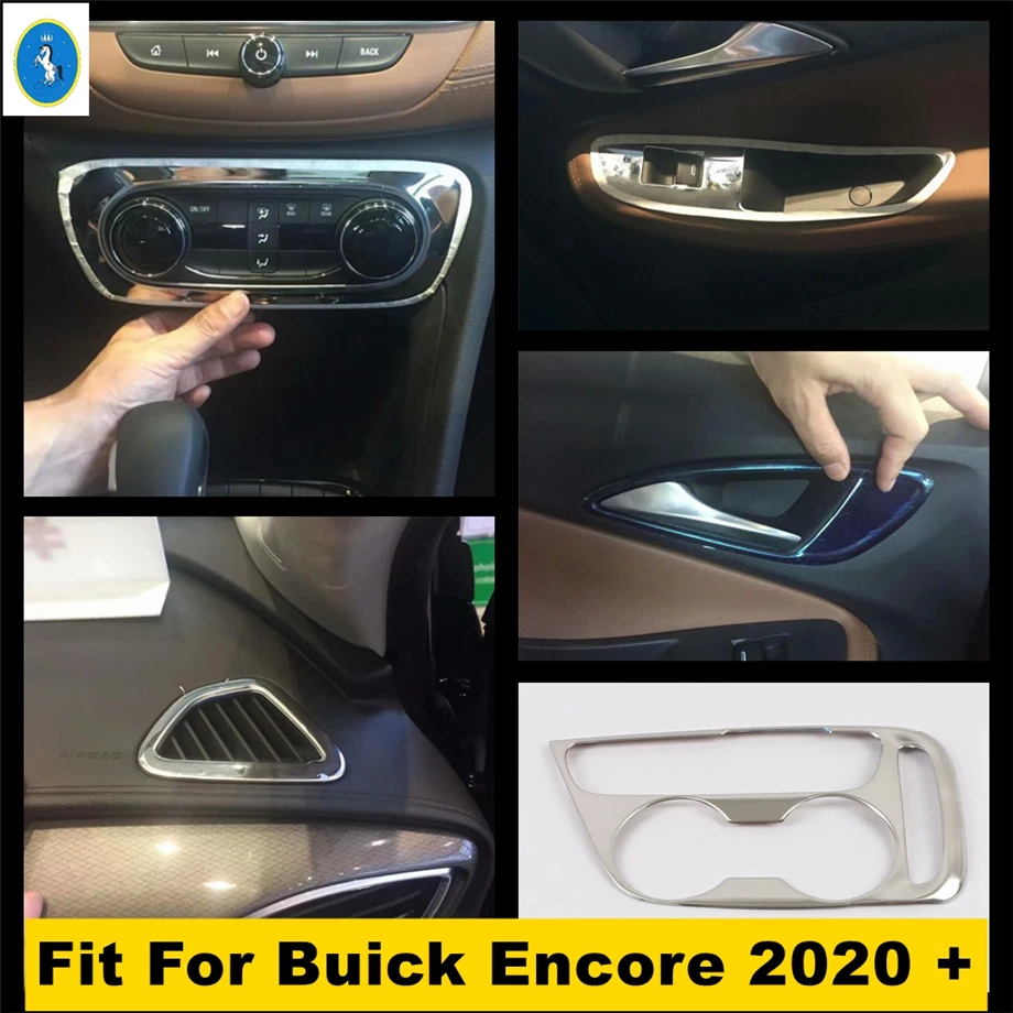 

Black / Silver Interior Refit Kit Door Bowl / Window Lift Button / Air AC / Gear Box Cover Trim For Buick Encore GX 2020 2021