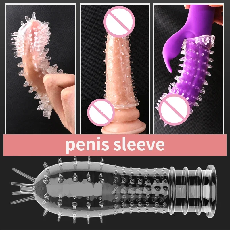 Crystal Penis Sleeve Big Particle Penis Enlargement Sleeve Sex Toys for Men Delay Ejaculation Penis Extender Condom Sex Products