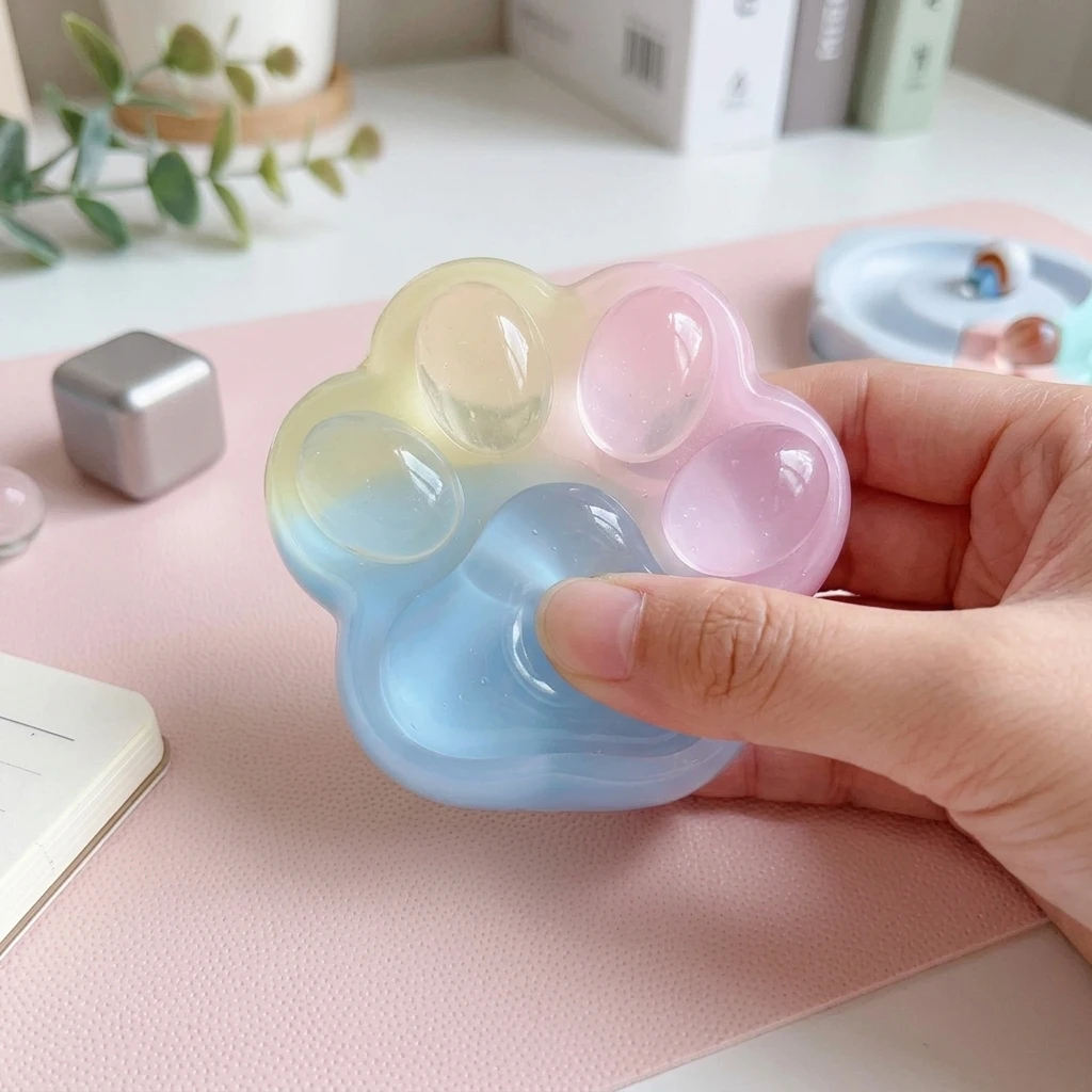 Cat Claw Squeeze Toy TPR Material Slow Rebound Stress Relief Fun Handheld Gadget Three Vibrant Colors Ideal Office School Gifts