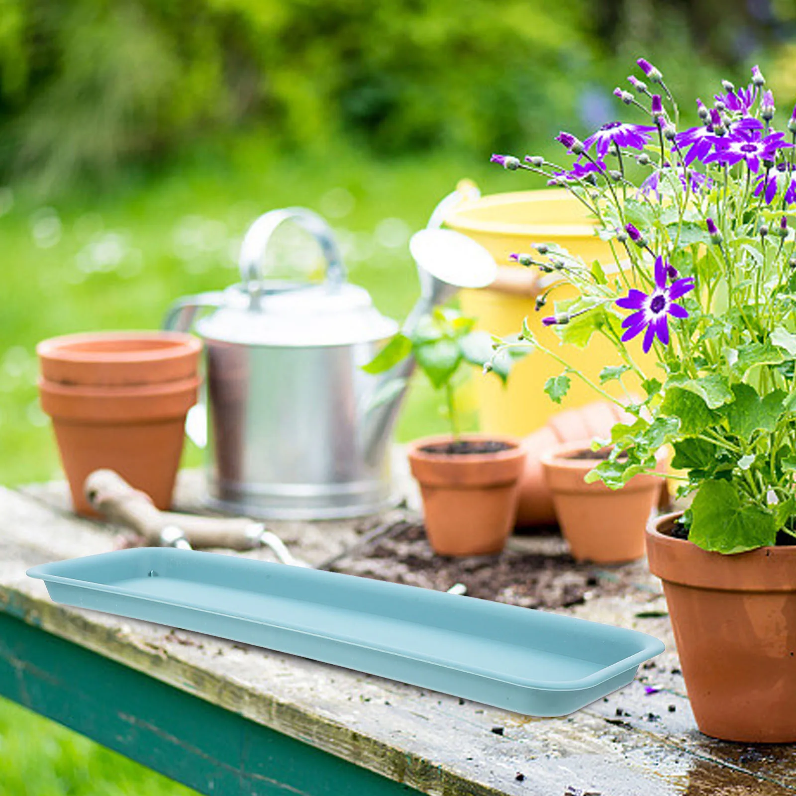 

2Pcs Rectangular Flower Pot Tray Heavy Duty Thickened Plant Water Tray Waterproof Indoor Planter Saucer Plant Trays Windowsill