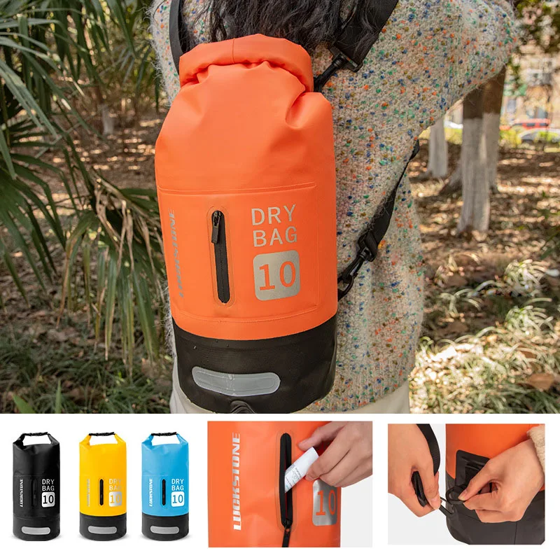 Bolsa de natación impermeable, saco seco, camping, senderismo, natación, rafting, canotaje, mochila, bolsa de deportes al aire libre, 10L, 20L