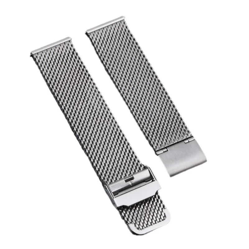 18 ملم 20 ملم 22 ملم 24 ملم حزام الساعات الأشرطة شبكة الصلب 1.0 ملم الإفراج السريع