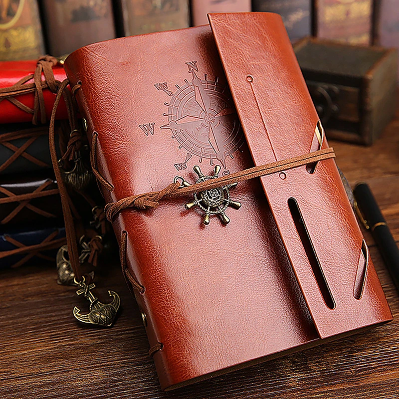 Retro Notebooks & Journals Agenda Binder Sketch Book Leather Soft Cover Replaceable Kraft Paper Inner Korean Stationery