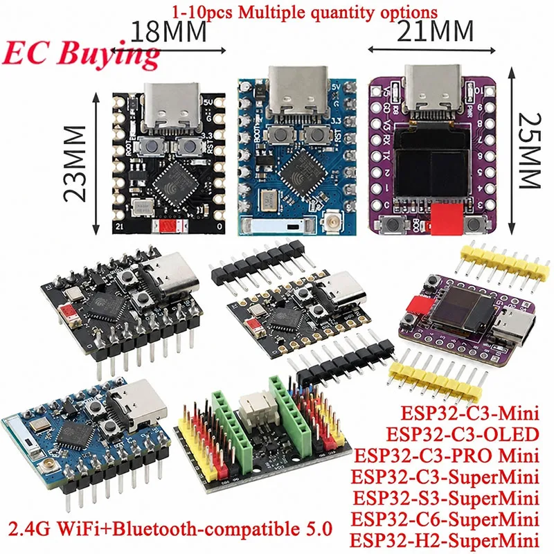 1-10Pcs ESP32-C3 ESP32C3 ESP32C6 C6 S3 H2 PRO Mini SuperMini Wi-Fi Ble Program Learning Core Development Board Module ESP32C3FN4