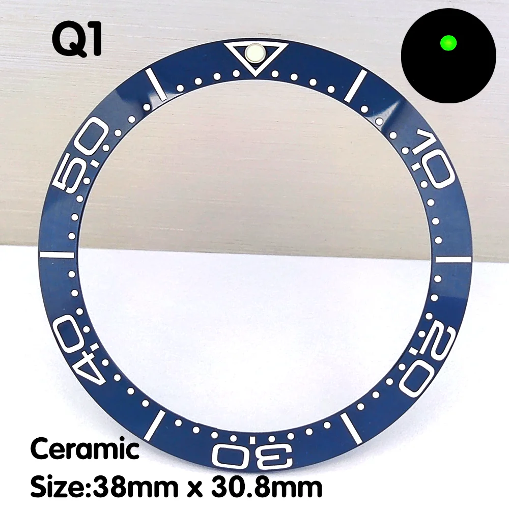Sloping Ceramic Bezel 38mm Bezel Fits Luxury Men's Watches Watches Rings Watch Parts Replacement Accessories