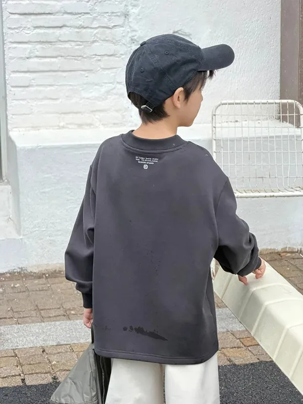 أزياء الأطفال 2025 الخريف والشتاء كل مباراة وبسيطة قميص سميك صبي وفتاة بارد ودافئ هوديي ملابس الاطفال