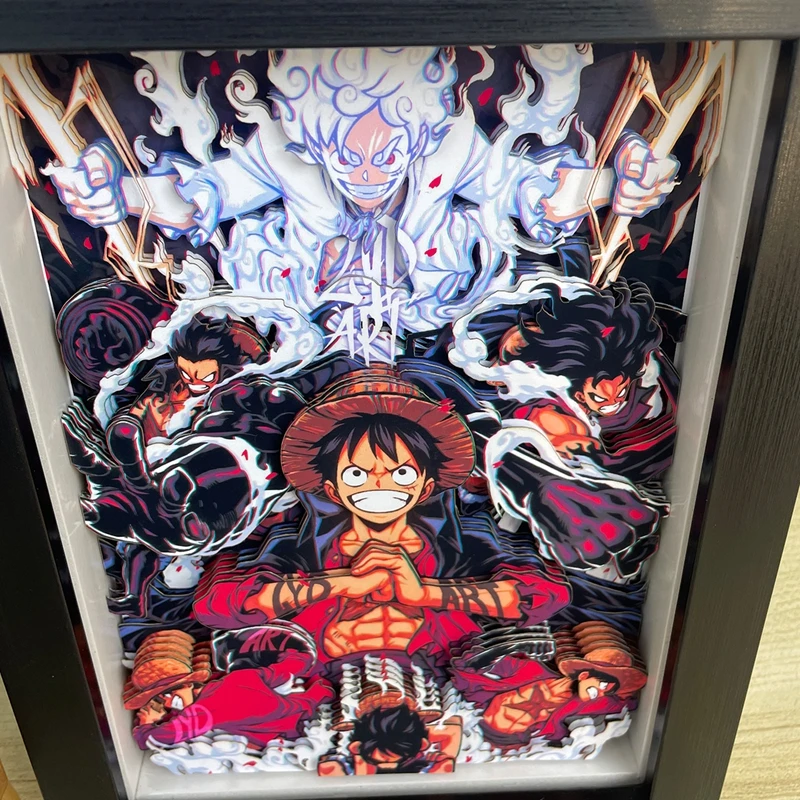 One Piece 3D Art Painting Monkey D Luffy Roronoa ZoroCartoon Figure Collect Picture Ornaments Bedroom Decora collection Gifts