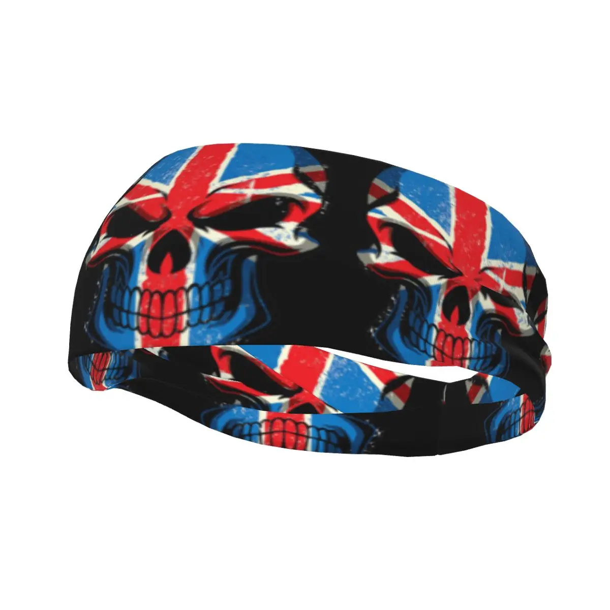 Sports Sweatband Breathable Headband Sweat Hair Head Band British Printing Skull Yoga Headband