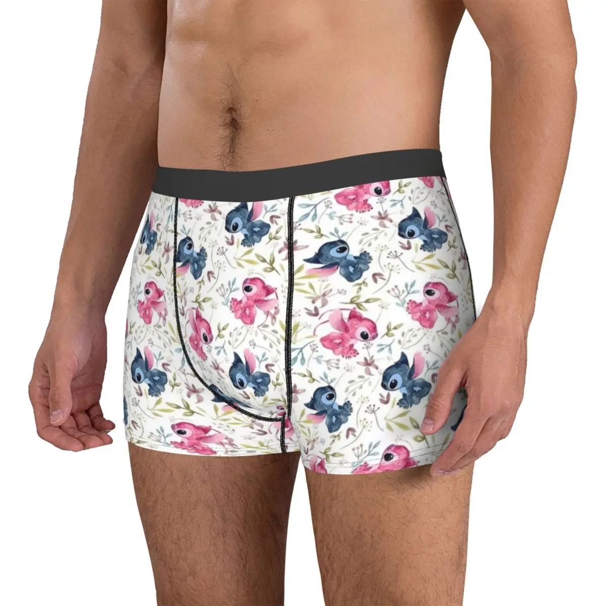 Stitch Tropical Floral intimo da uomo Boxer slip pantaloncini mutandine novità mutande morbide per Homme Plus Size