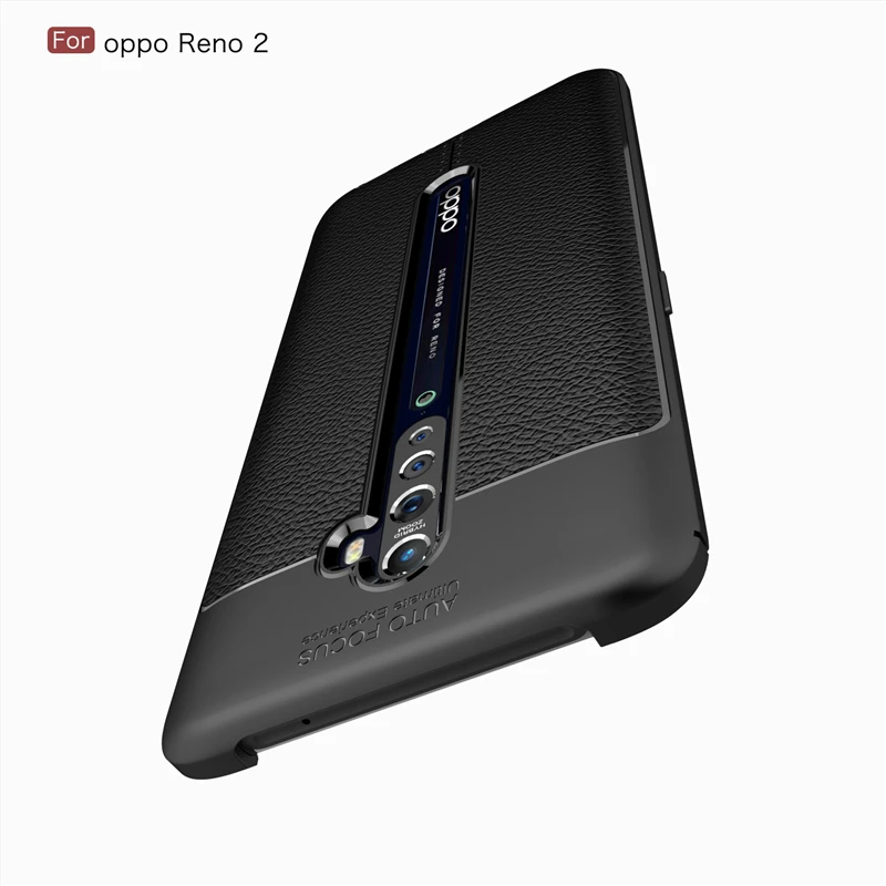 Wolfrule For Case Oppo Reno 2 Case Fashion Lichee Style Silicone Rugged Hybrid Cover For Oppo Reno2 Cover Reno 2 Case 6.5 inch