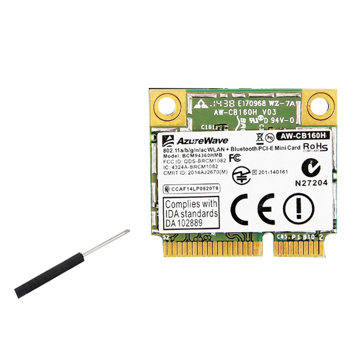 

Broadcom Chip NIC BCM94360HMB Notebook Gigabit AC1300M Bluetooth 4.0 Wireless NIC PCI-E Interface NIC,C