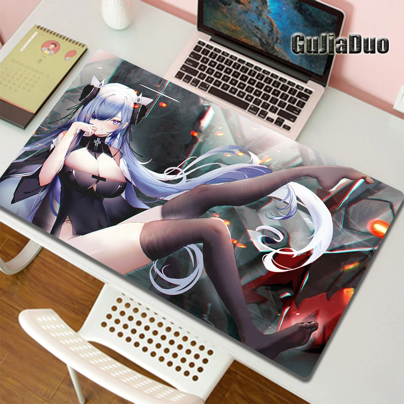 

August Von Parseval Mange Sexy Girls Mouse Pad 40x90 Gamer Computer Anime Mousepad Gaming Room Accessories Kawaii Table Desk Mat