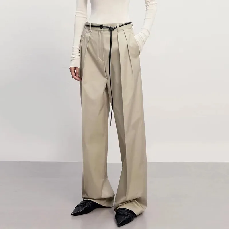 Streetwear Women 2022 Autumn Classic Air Wide Leg Trousers Mid Rise Casual Pants