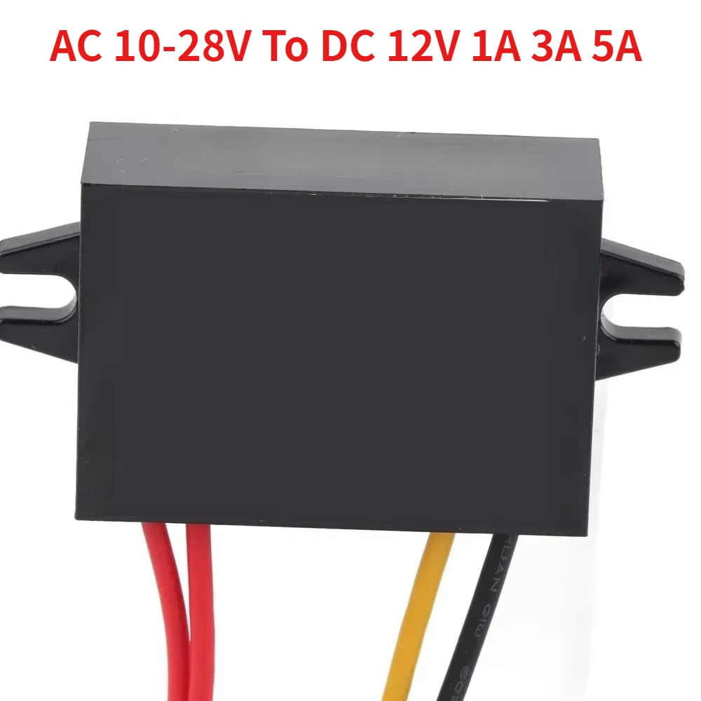 Step Down Converter Power Converter AC 10-28V To DC 12V 1A 3A 5A Waterproof Power Module Rectifier AC-DC Step Down Power Module