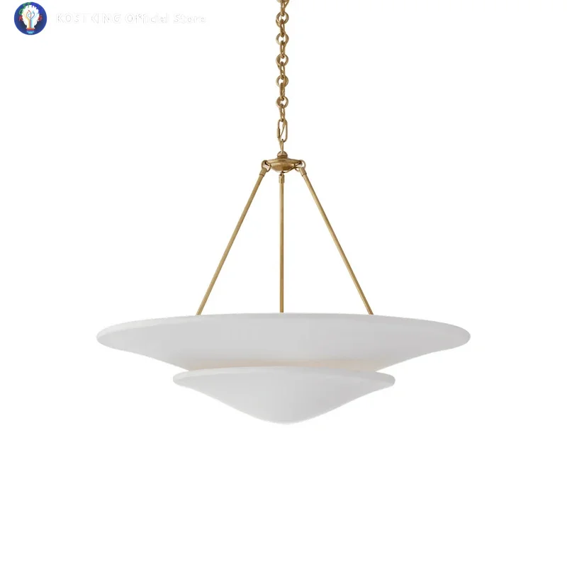 Tiered Chandelier French Restaurant Brass French Living Room Simple Gypsum Wabi Sabi Style Home Art Villa Bedroom Light