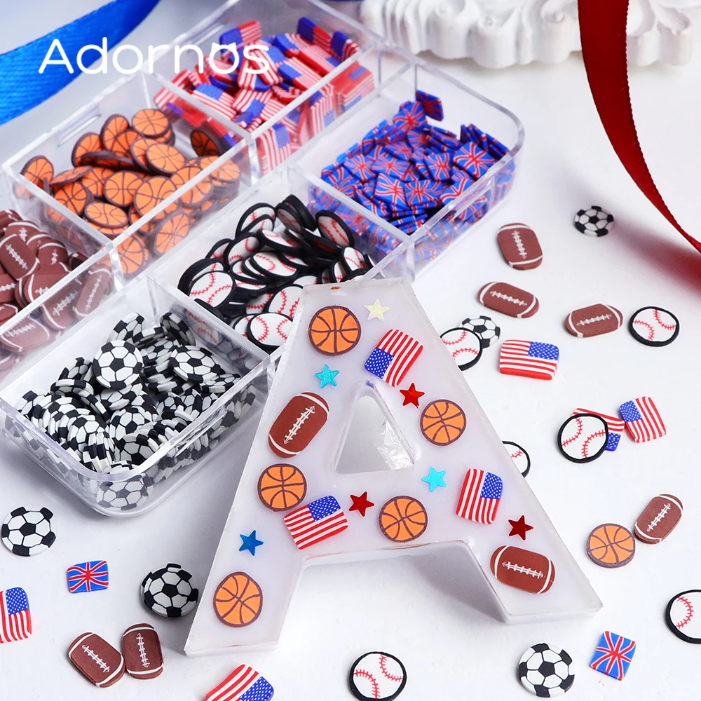 Sports Ball Polymer Clay Epoxy Resin Mold Fillings Baseball Soccer Basketball Rugby Design  Flakes DIY Pendants Earrings Making
