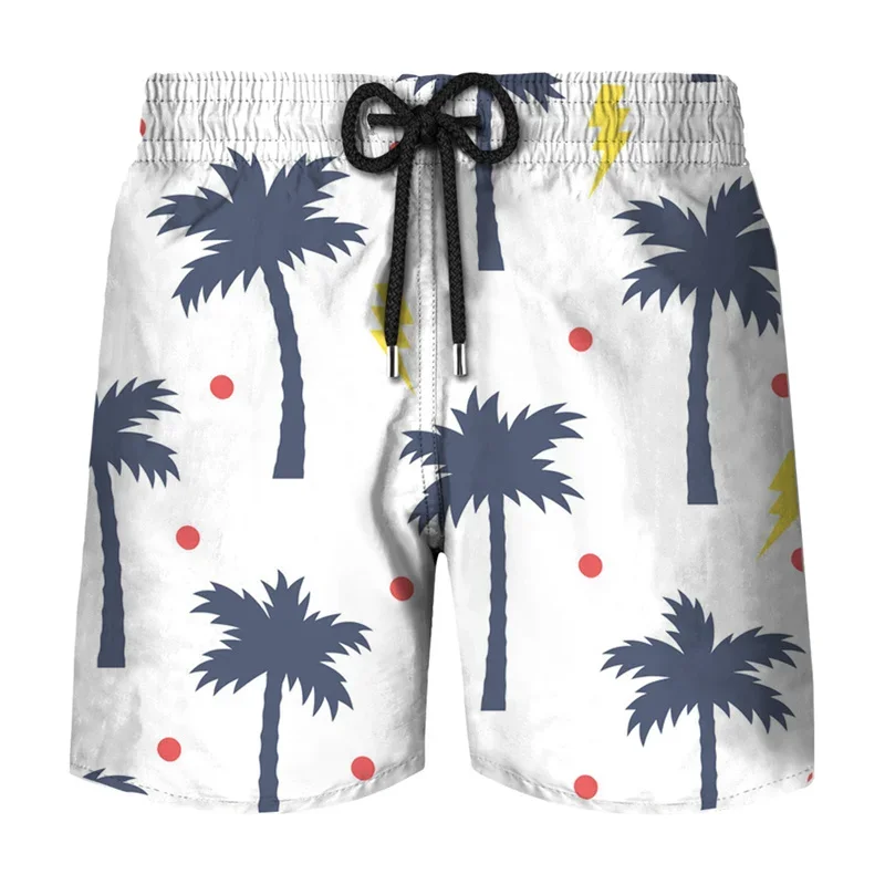 Pantalones cortos con estampado 3D de árbol de Coco para hombre, bañador sencillo para playa, traje de baño personalizado de secado rápido