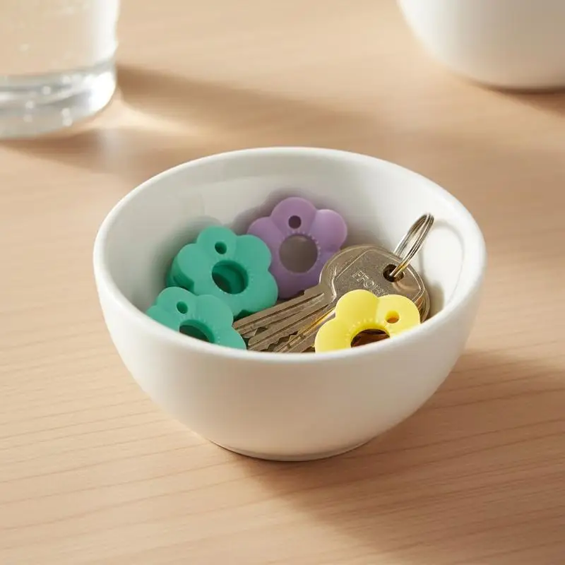 10 Stück blumenförmige Silikon-Schlüsselkappen, langlebige Schlüsselschutzhüllen, einfach zu installierender Schlüsselanhänger-Organizer, zufällige Farbe – Detail 1