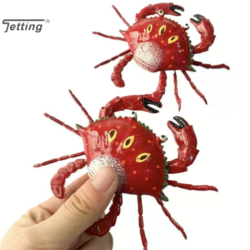 Cute Simulated Crab Shaped Fridge Magnets With Movable Limbs, Hand Painted Refrigerator Magnets, Household Decor Daily Supplies