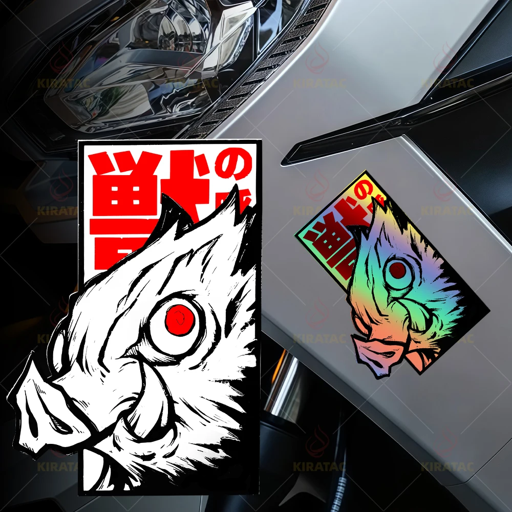 

1 шт. Виниловая наклейка на мотоцикл JDM с изображением злого мультяшного кабана, водонепроницаемая, для обтекателя и топливного бака, самоклеящаяся, прочная