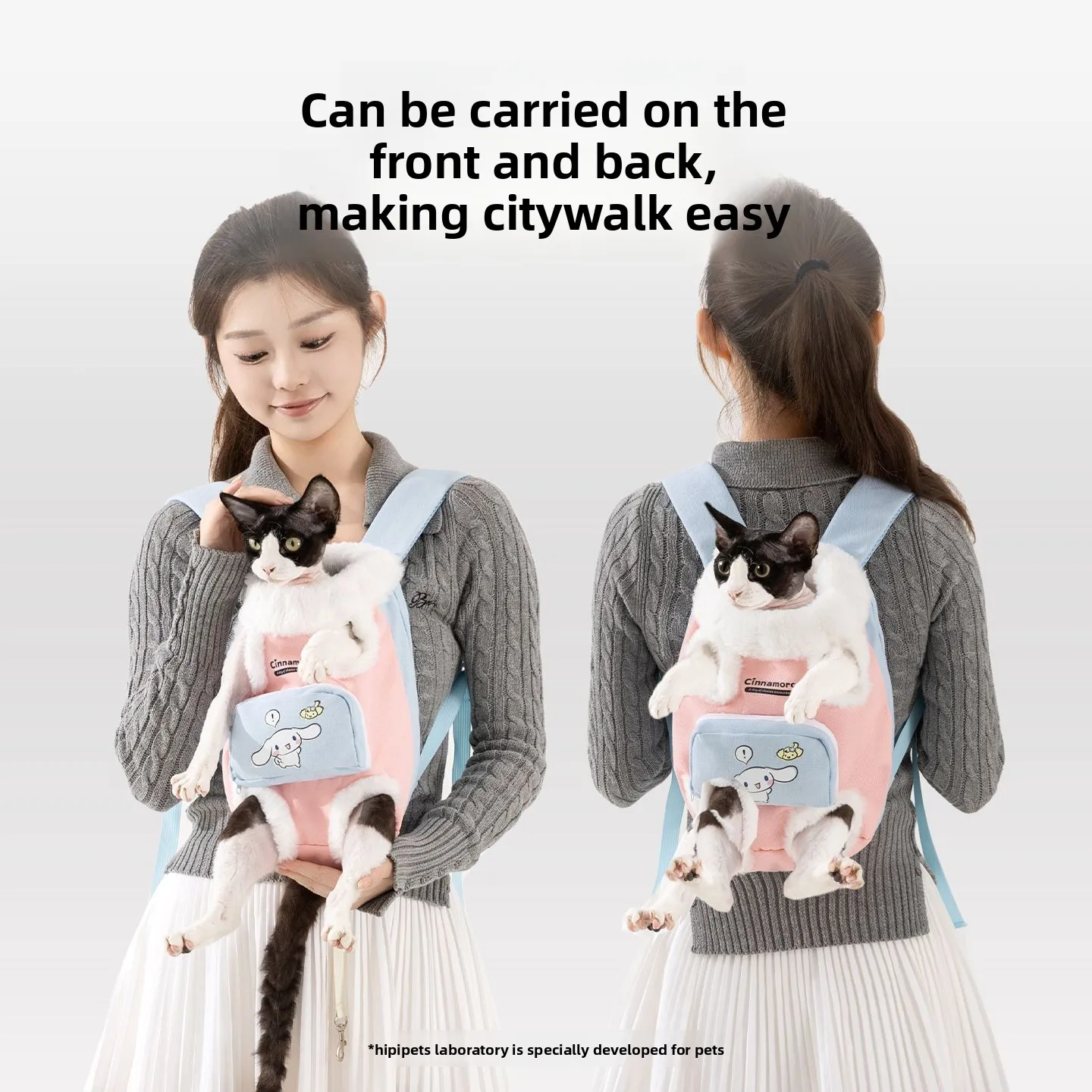 

Pet Front Carrier Backpack for Small Dogs Cats, Breathable Hands-Free Puppy Chest Pack with Safety Leash for Travel Hiking