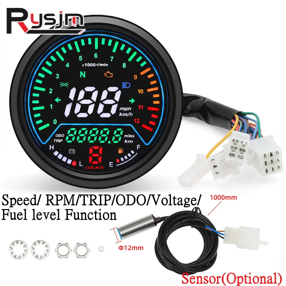 Digital Motorcycle Instrument Panel RPM LED Speedometer Voltage Fuel Level Moto Dashboard For Harley For Honda For kawasaki