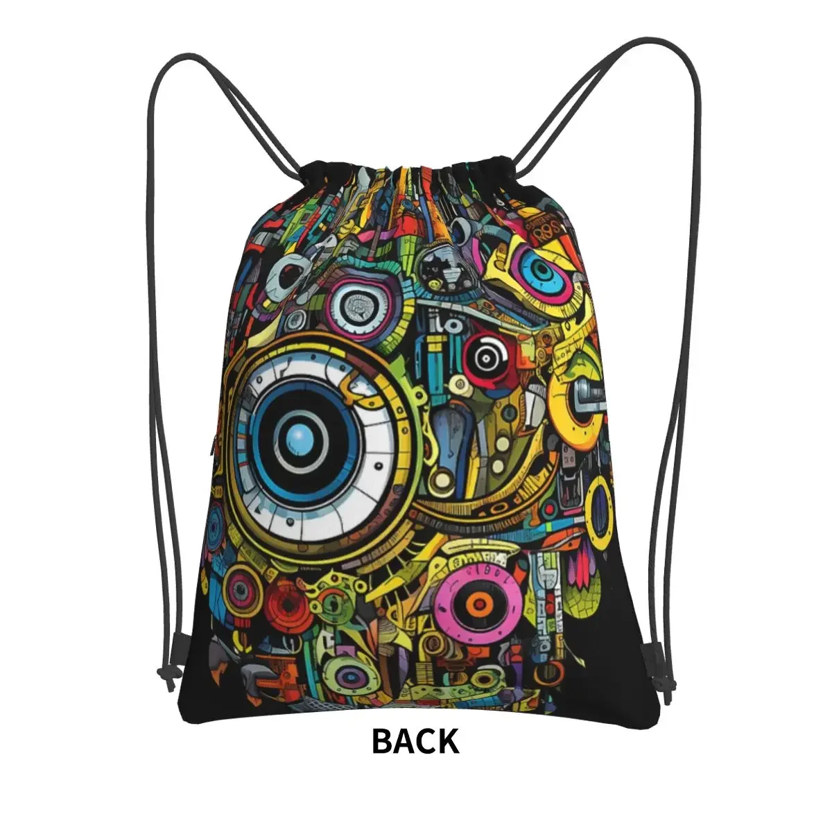 Clockwork Visions The Abstract Mind's Eye Backpacks Drawstring Bag Drawstring Bundle Pocket Storage Bags For School Students