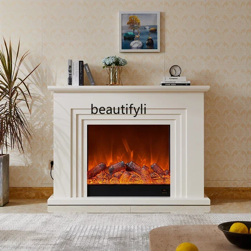 

French fireplace TV cabinet integrated living room decoration simulation flame ambient light
